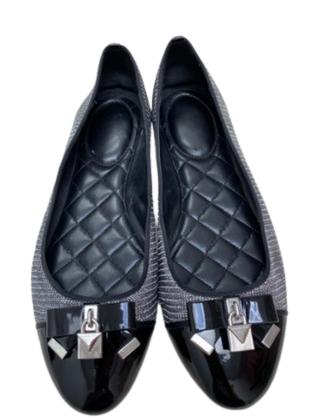 MICHAEL Michael Kors Alice Mesh Ballet Flats - Black & Silver